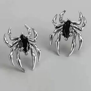For my spider lovers stud statement earrings  sliver tone.